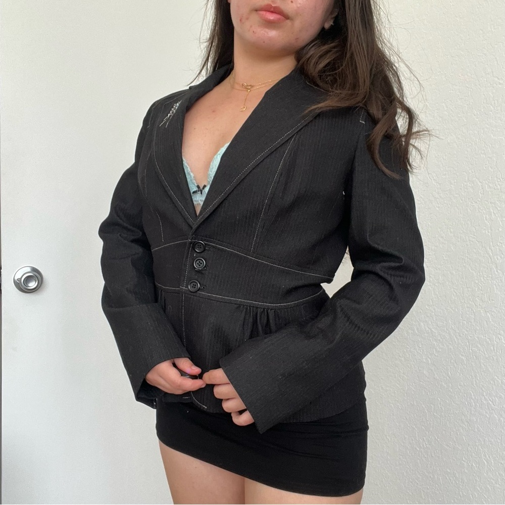 LOFT Black Fitted Blazer Jacket - image 5